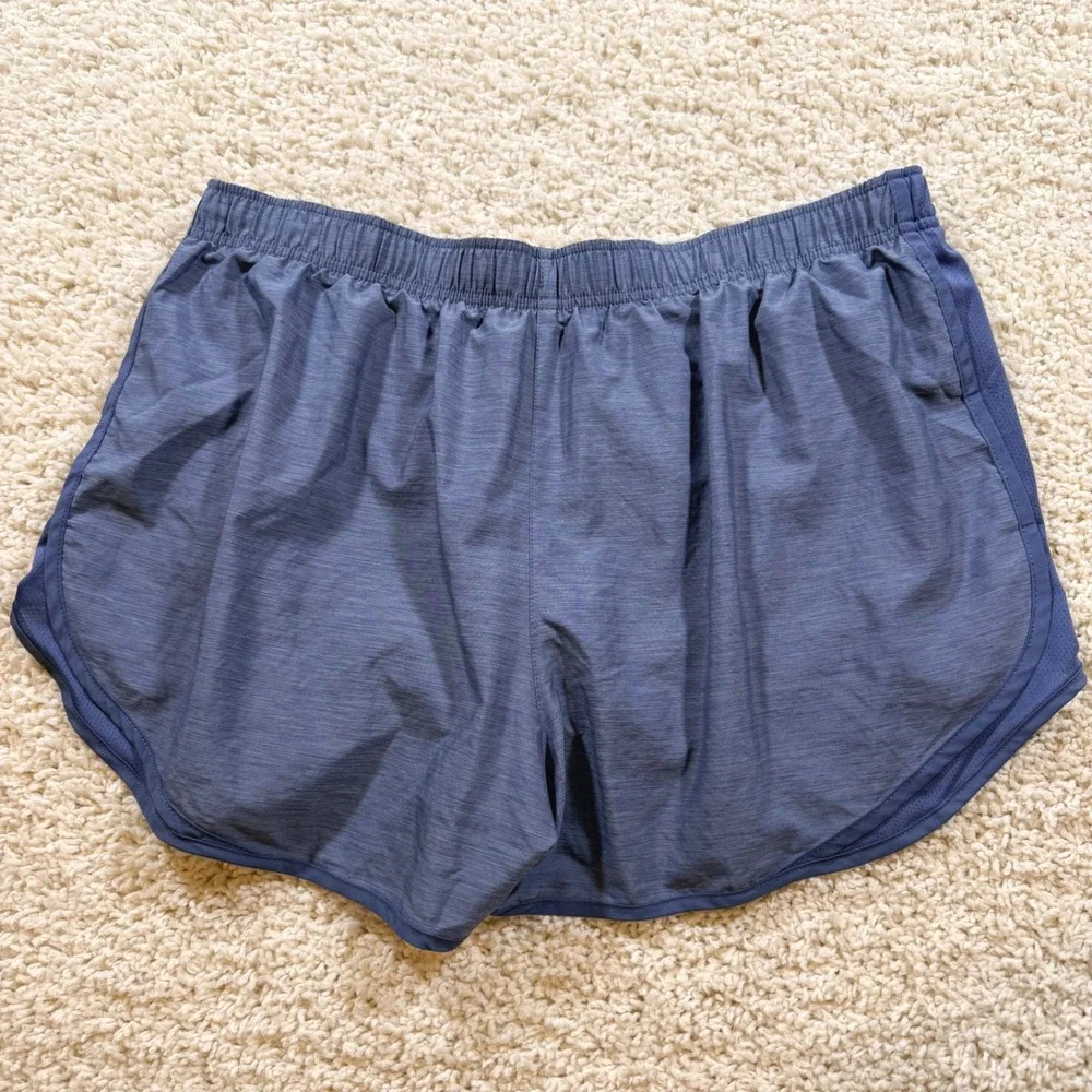 Nike Dri-FIT Womens Blue Heathered Running Shorts XXL Athletic Sporty Gym‎